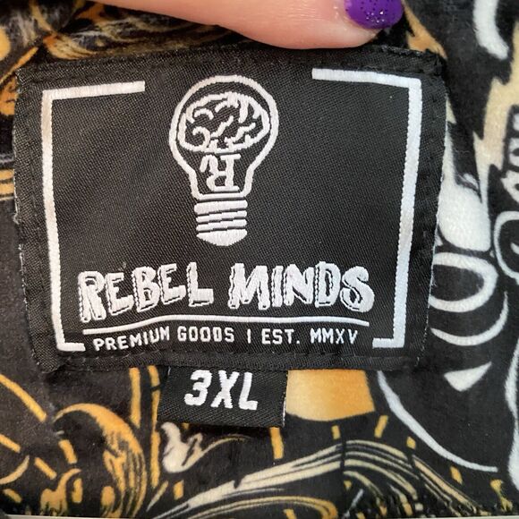 Rebel Minds Track Jacket Mens Size 3XL Velvet Velour Coat Tiger Print Hip Hop - Picture 4 of 11